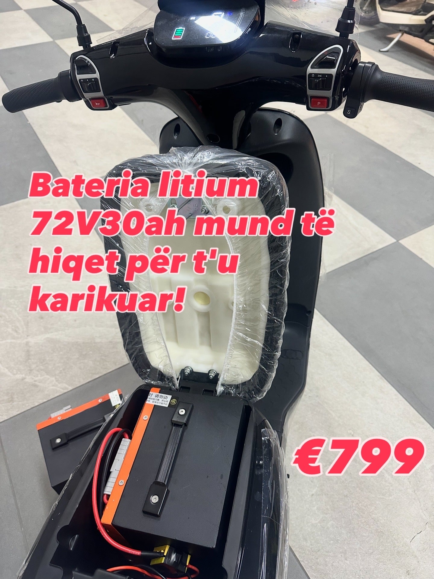 N9-1000W Skuter elektrik i mesëm, me bateri litium 72V 30Ah e shkëputshme